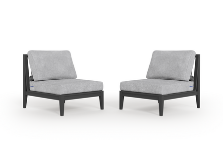 Charcoal Aluminium Outdoor Armless Chair Conversation Set