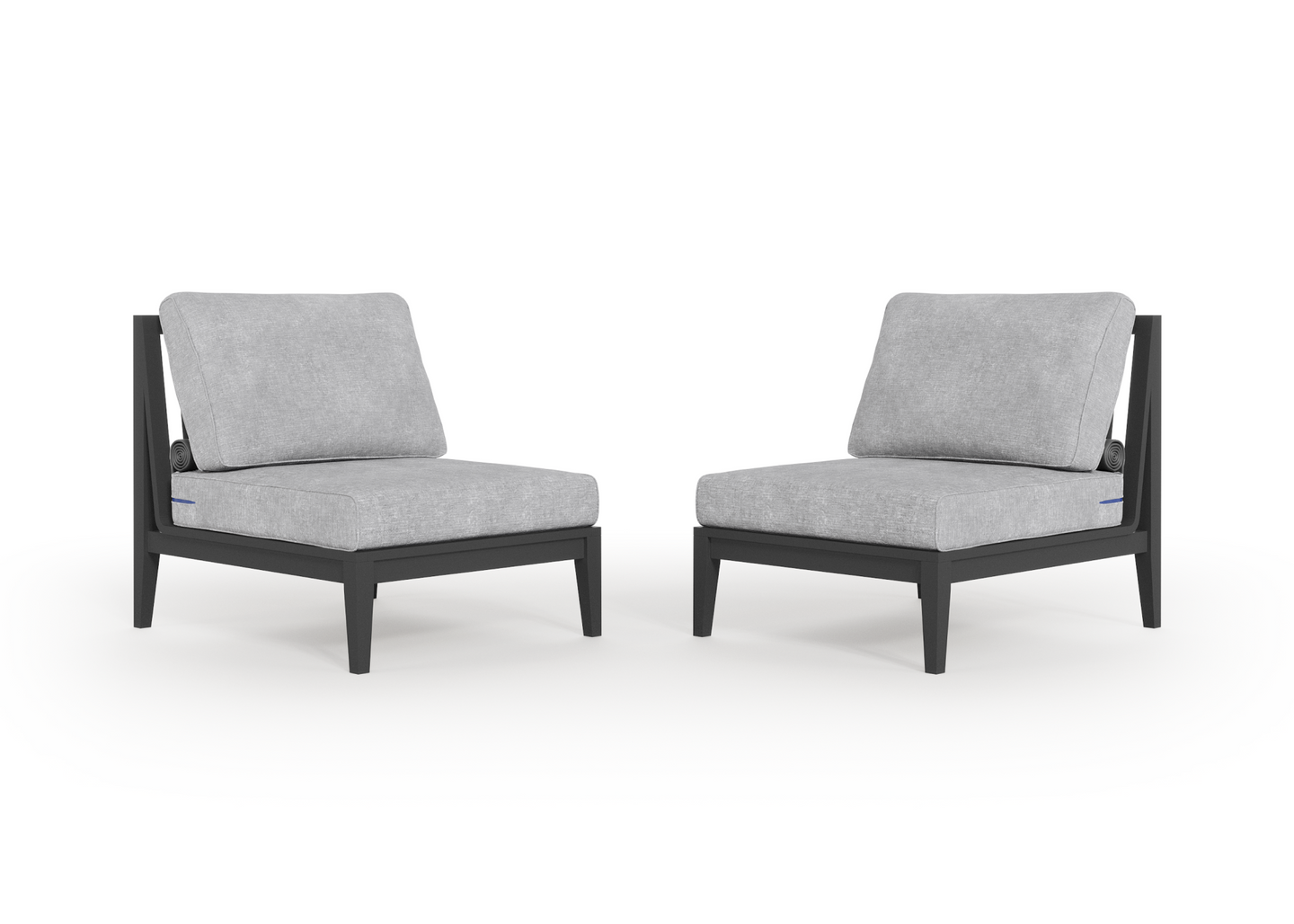 Charcoal Aluminium Outdoor Armless Chair Conversation Set