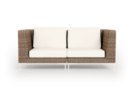 Brown Wicker Outdoor Loveseat