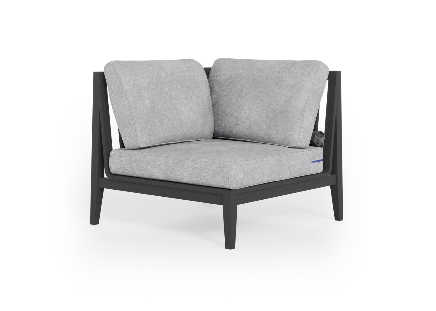 Charcoal Aluminium Outdoor Sectional Chair - Right