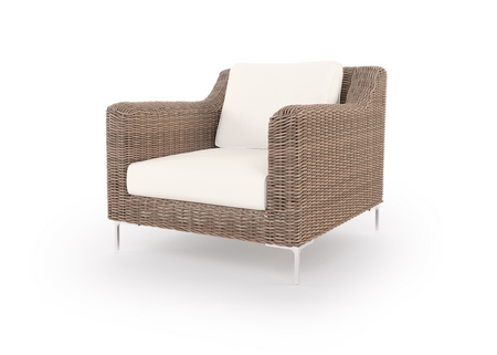 Brown Wicker Outdoor Armchair