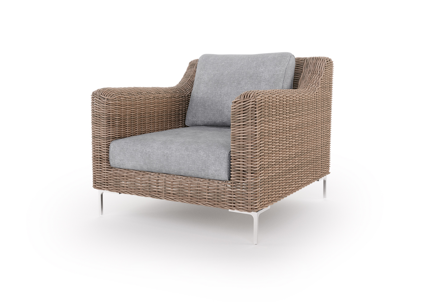 Brown Wicker Outdoor Armchair
